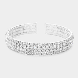 Rhinestone Pave Cuff Evening Bracelet