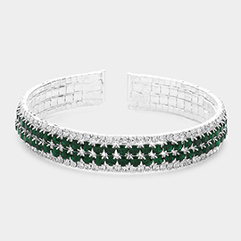 Rhinestone Pave Cuff Evening Bracelet