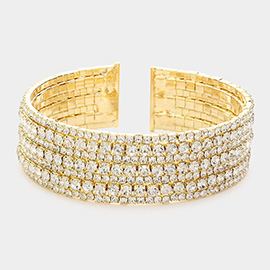 Rhinestone Pave Cuff Evening Bracelet