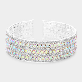 Rhinestone Pave Cuff Evening Bracelet
