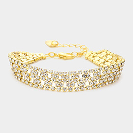 Rhinestone Pave Evening Bracelet