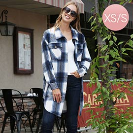 Plaid Check Patterned Boyfriend Fit Long Shacket