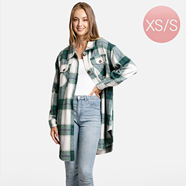 Plaid Check Patterned Boyfriend Fit Long Shacket