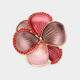 Colored Metal Flower Magnetic Brooch