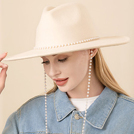 Pearl Solid Fedora Panama Hat