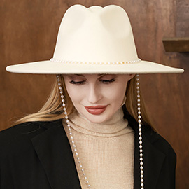 Pearl Solid Fedora Panama Hat