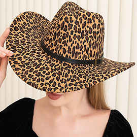 Leopard Patterned Fedora Panama Hat
