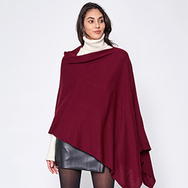 Solid Scarf Poncho