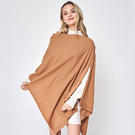 Solid Scarf Poncho