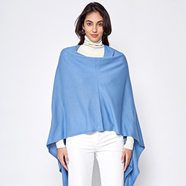 Solid Scarf Poncho