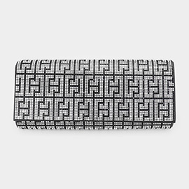 Patterned Bling Evening Clutch / Crossbody Bag