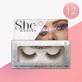 12Pairs - Premium Silk 3D Eye Lashes