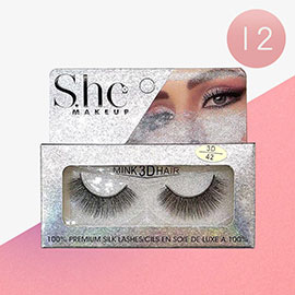 12Pairs - Premium Silk 3D Eye Lashes