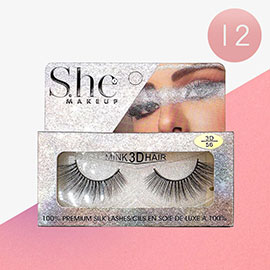 12Pairs - Premium Silk 3D Eye Lashes