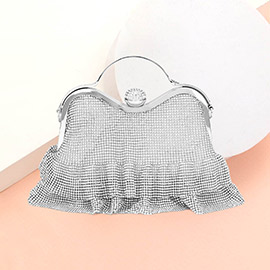 Bling Pleated Evening Tote / Crossbody Bag