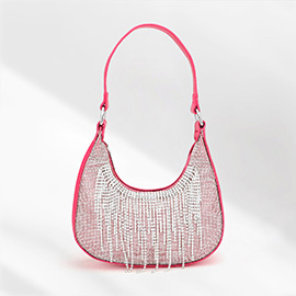 Rhinestone Fringe Evening Shoulder / Crossbody Bag