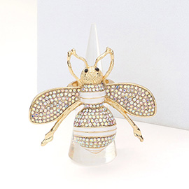 Rhinestone Embellished Honey Bee Stretch Ring