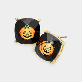 Pimpkin Cushion Square Stud Earrings