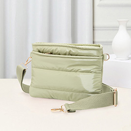 Solid Puffer Crossbody Bag