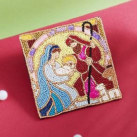 Beaded Nativity of Jesus Tree Coaster