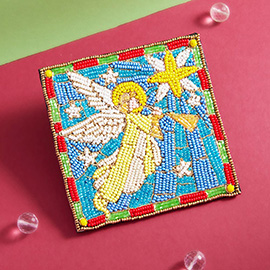 Beaded Angel Tree Coaster