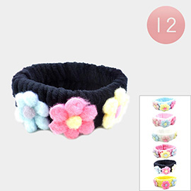 12PCS - Triple Flower Facial Headbands