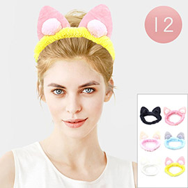 12PCS - Cat Ear Facial Headbands