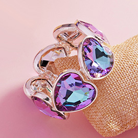 Heart Stone Stretch Bracelet