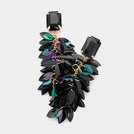 Marquise Sequin Cluster Vine Dangle Earrings