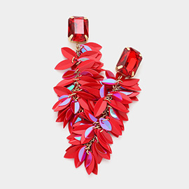 Marquise Sequin Cluster Vine Dangle Earrings