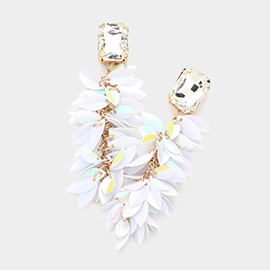 Marquise Sequin Cluster Vine Dangle Earrings