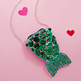 Sequin Beaded Mermaid Tail Mini Crossbody Bag