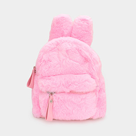 Solid Faux Fur Bunny Mini Backpack Bag