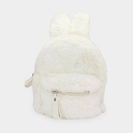 Solid Faux Fur Bunny Mini Backpack Bag