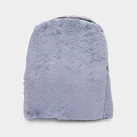 Solid Faux Fur Backpack Bag