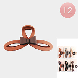 12PCS - Bow Pointed Claw Hair Clips
