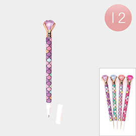 12PCS - Patterned Diamond Stone Ball Pens
