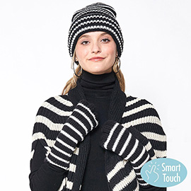 Striped Long Gloves
