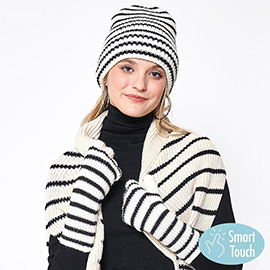Striped Long Gloves
