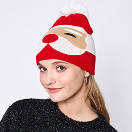 Santa Claus Pom Pom Beanie Hat