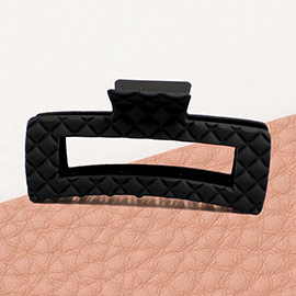 Patterned Solid Open Rectangle Hair Claw Clip