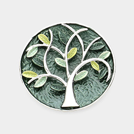 Tree of Life Round Magnetic Brooch