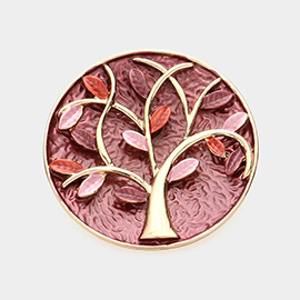 Tree of Life Round Magnetic Brooch