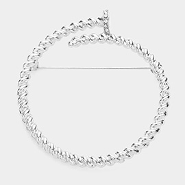 Rhinestone Embellished Twisted Nail Pin Brooch