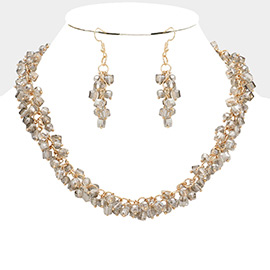 Square Round Beaded Necklace