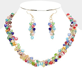 Square Round Beaded Necklace