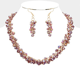 Square Round Beaded Necklace