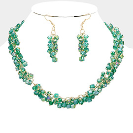 Square Round Beaded Necklace