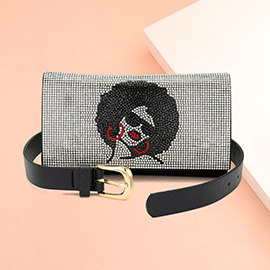 Bling Afro Girl Sling Bag / Fanny Pack / Belt Bag