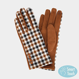 Buffalo Check Patterned Touch Smart Gloves